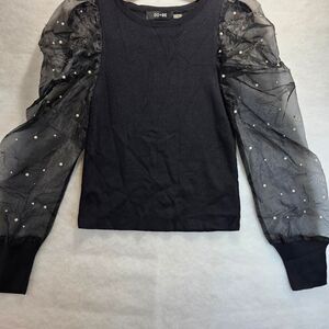 Do+Be long sleeve top with pearl embellishments Size S